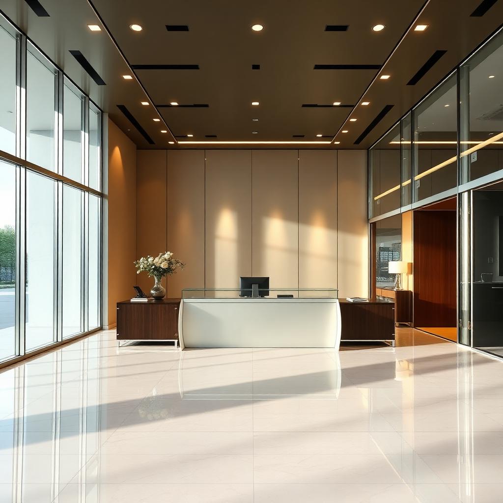 Spotless corporate office reception after Infinity cleaning
